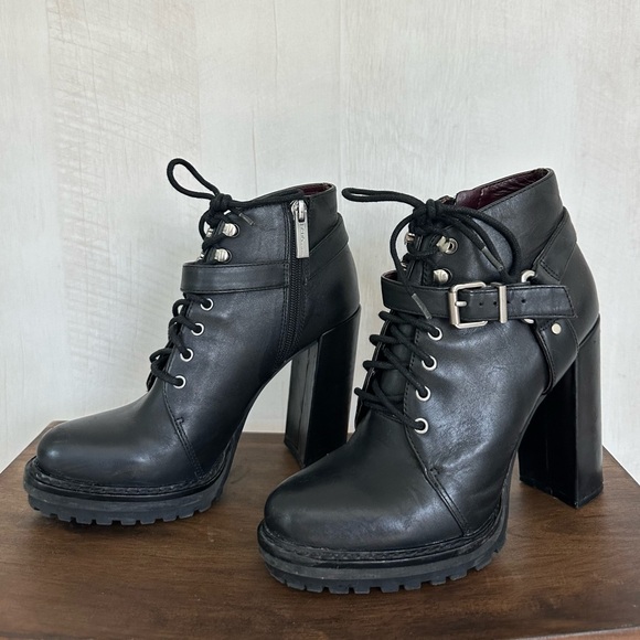 BCBG Lace Up Heel Ankle Boots - Picture 3 of 10